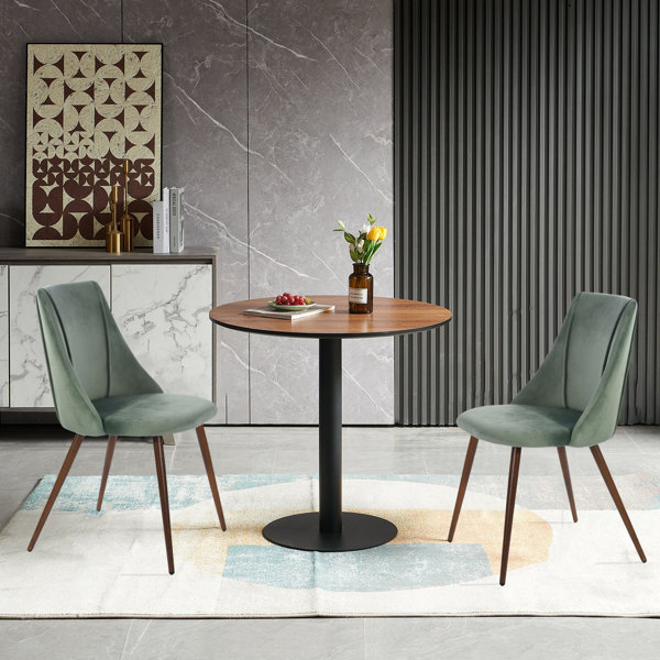 Mercer41 Compact 3-Piece Dining Set For Small Spaces, Round Dining ...